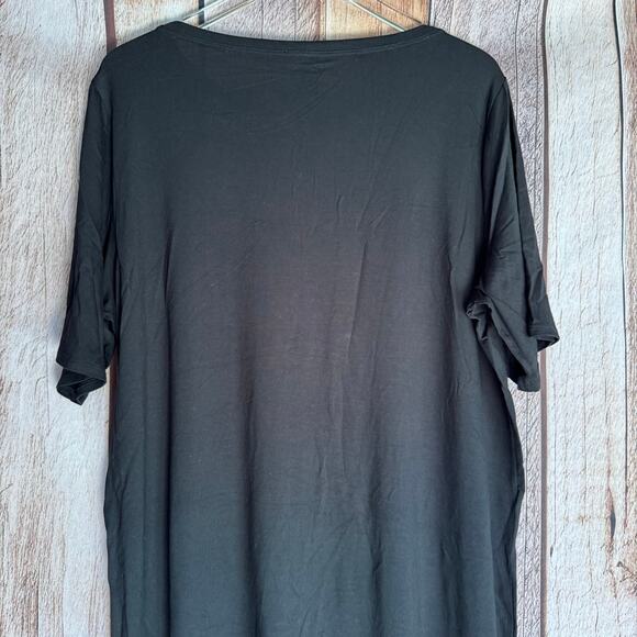 Eileen Fisher Dress Black Midi XL Short Sleeve Relaxed Fit Comfortable Classic - Picture 5 of 7